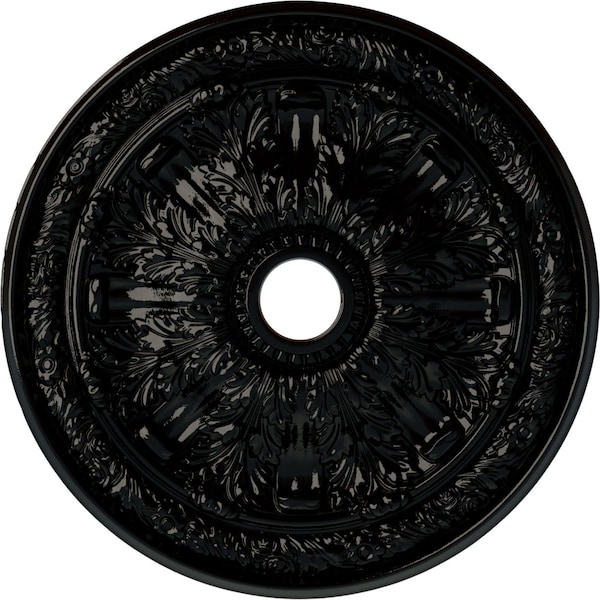 Ekena Millwork Flagstone Ceiling Medallion (Fits Canopies up to 3 7/8"), 30"OD x 3 7/8"ID x 3 1/4"P, Black Pearl CM30FLBPS - main